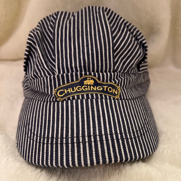 Chuggington Other - Chuggington Railroad Engineer Hat, Youth Size, Blue White Stripe Adjustable